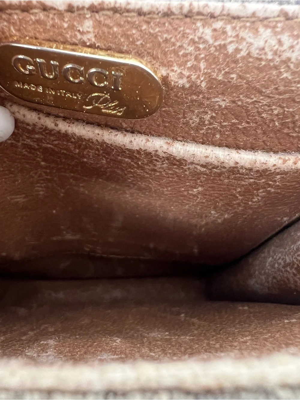 Gucci Beige and Brown Monogram Crossbody Messenger Bag